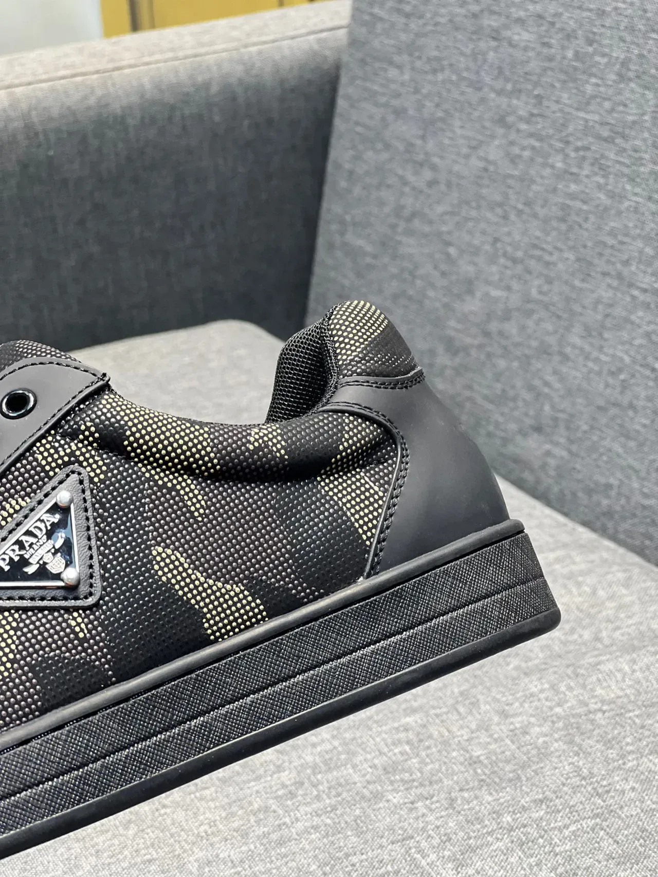 Prada Cloudbust Black Beige Camo Mesh Overlay Leather Trim Lifestyle Sneakers 8