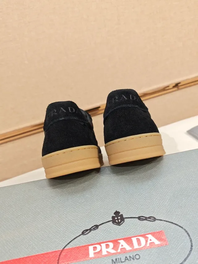 Prada Cloudbust Black Beige Mixed-Material Upper Suede And Leather Panels Lifestyle Sneakers 3
