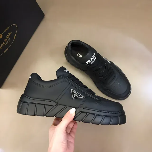 Prada Cloudbust Black Leather Lifestyle Sneakers 4