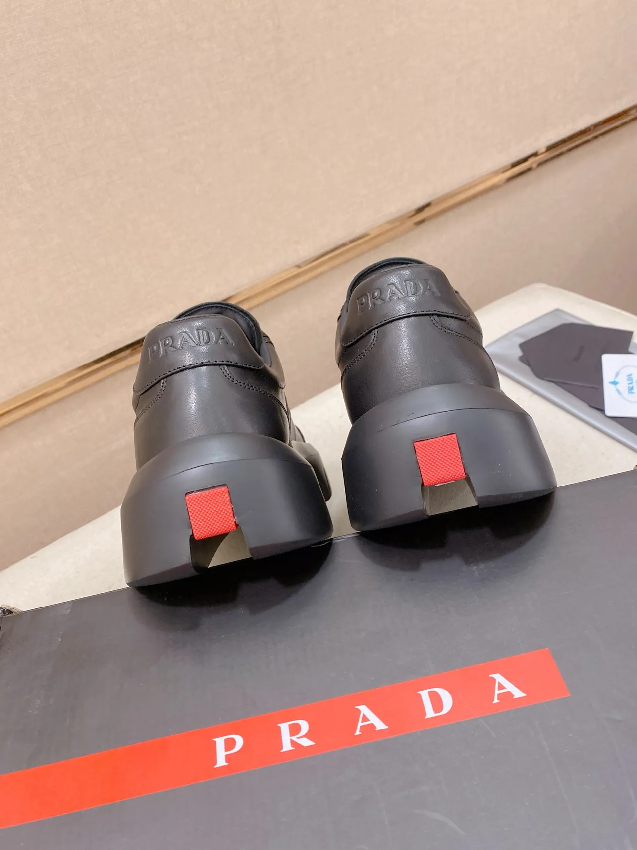 Prada Cloudbust Black Paneled Leather Lifestyle Sneakers 3