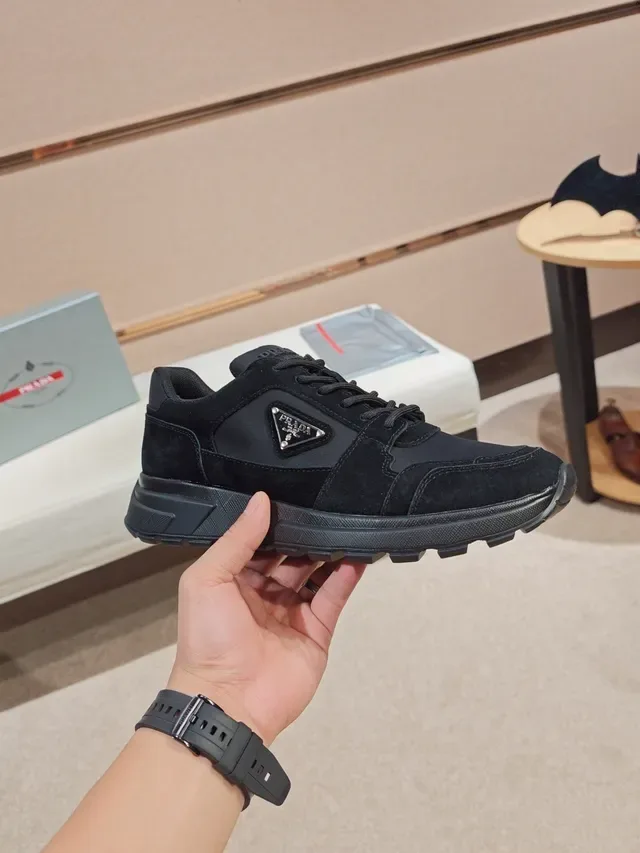 Prada Cloudbust Black Suede and Leather Chunky Sneakers 5