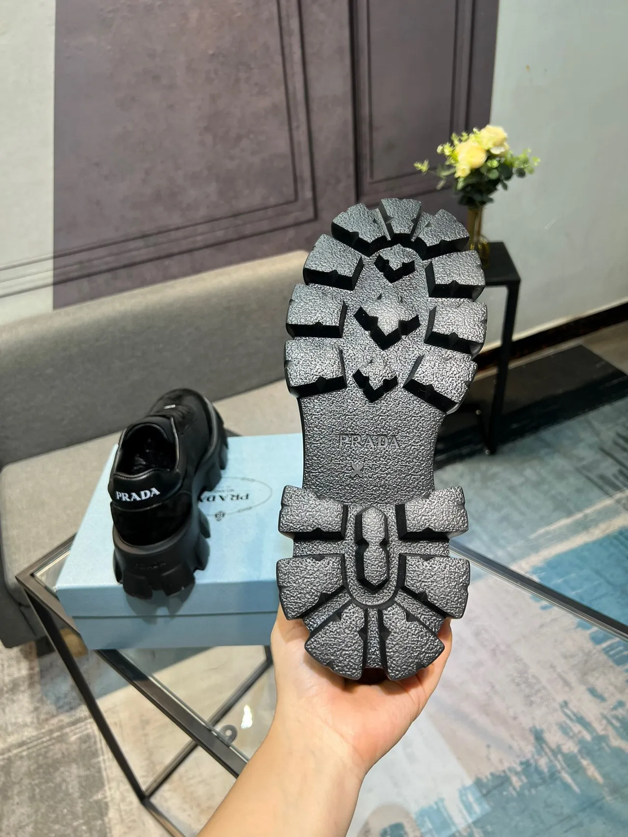Prada Cloudbust Black Suede and Nylon Chunky Sneakers 3