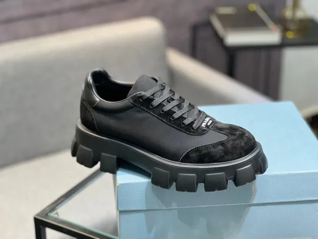 Prada Cloudbust Black Suede and Nylon Chunky Sneakers 4