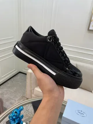 Prada Cloudbust Black White Platform Sole Mixed Matte/glossy Upper Lifestyle Sneakers 3