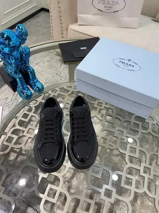 Prada Cloudbust Black White Platform Sole Mixed Matte/glossy Upper Lifestyle Sneakers 4