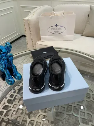 Prada Cloudbust Black White Platform Sole Mixed Matte/glossy Upper Lifestyle Sneakers 6