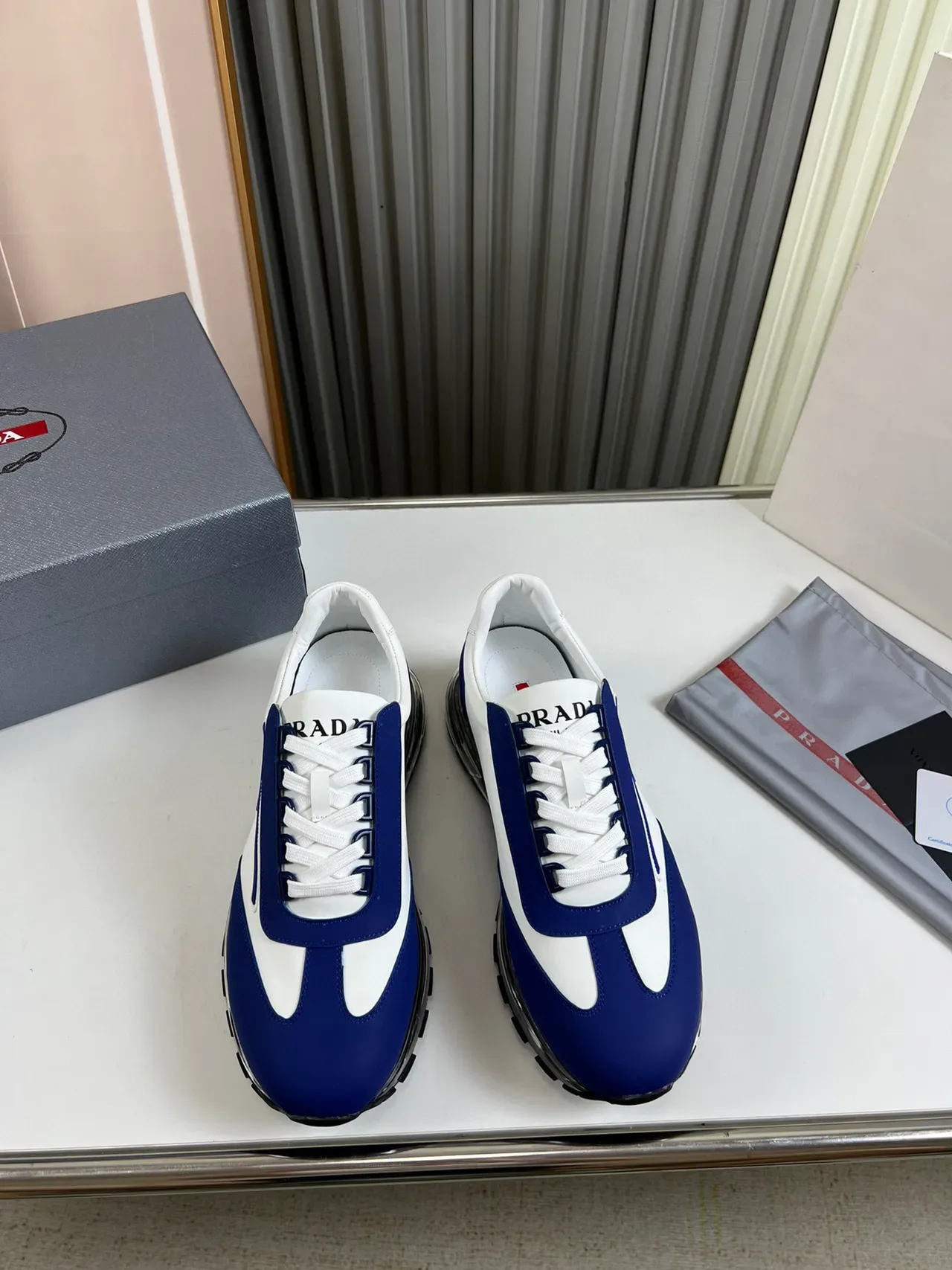 Prada Cloudbust Blue and White Lifestyle Sneakers 9