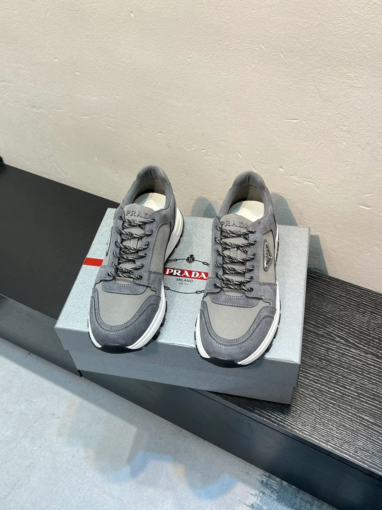 Prada Cloudbust Gray Suede and Textile Lifestyle Sneakers 2