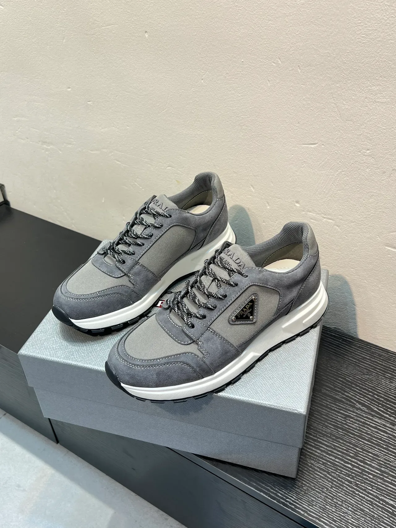 Prada Cloudbust Gray Suede and Textile Lifestyle Sneakers 3