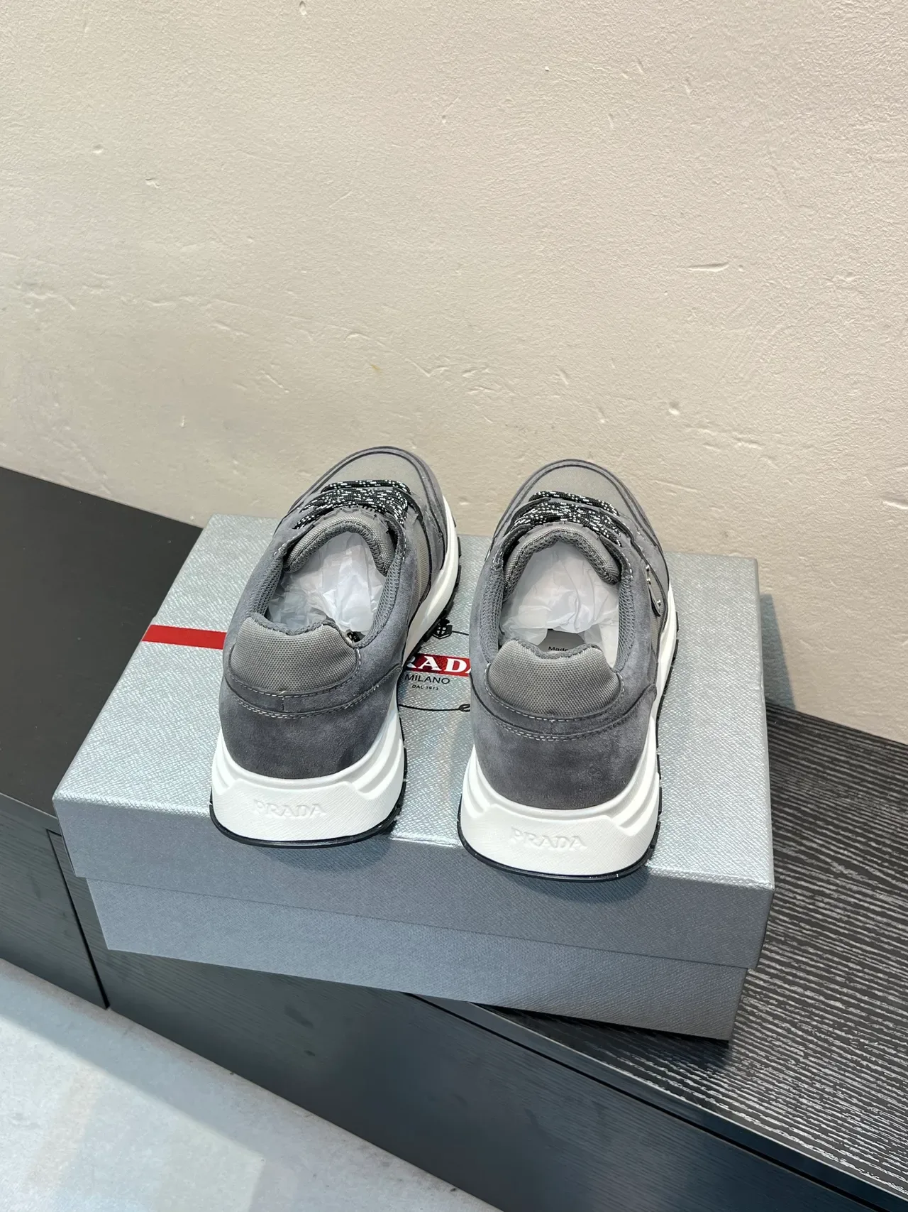 Prada Cloudbust Gray Suede and Textile Lifestyle Sneakers 6