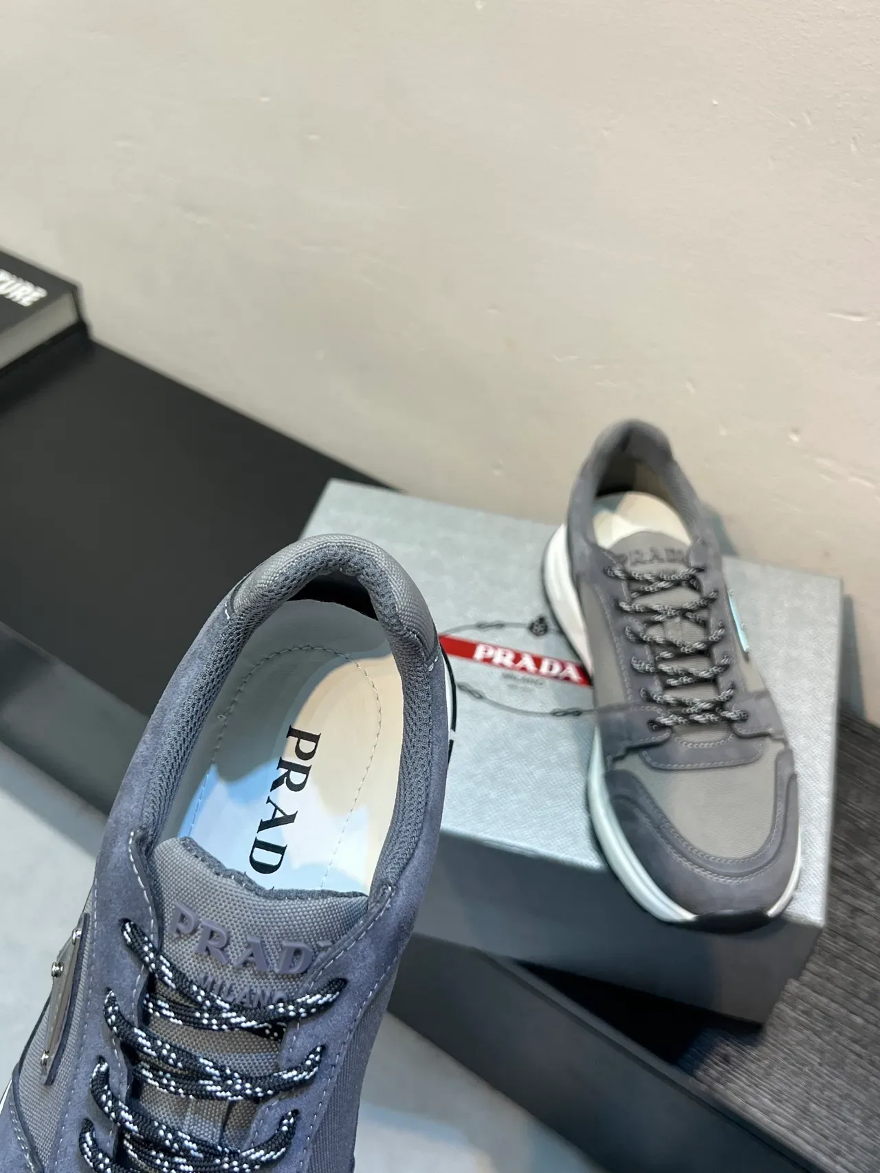 Prada Cloudbust Gray Suede and Textile Lifestyle Sneakers 7