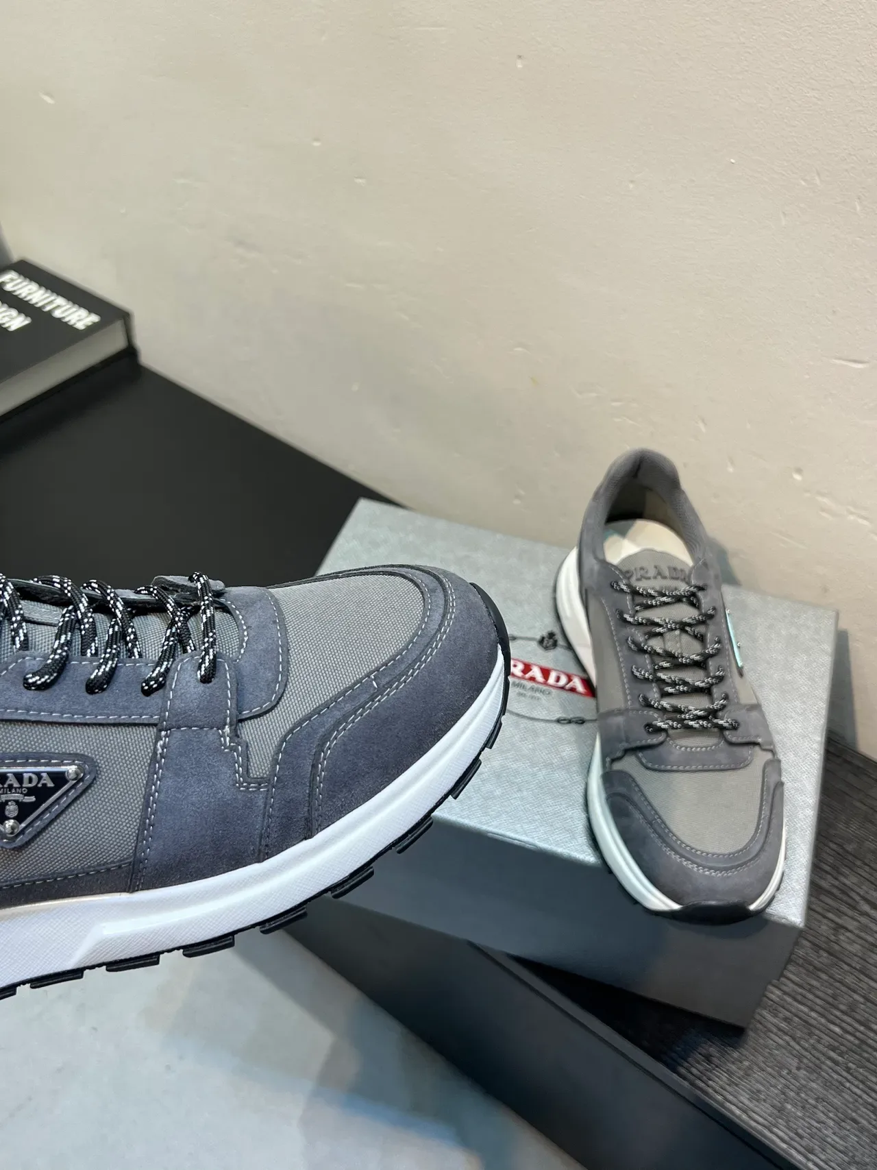 Prada Cloudbust Gray Suede and Textile Lifestyle Sneakers 8