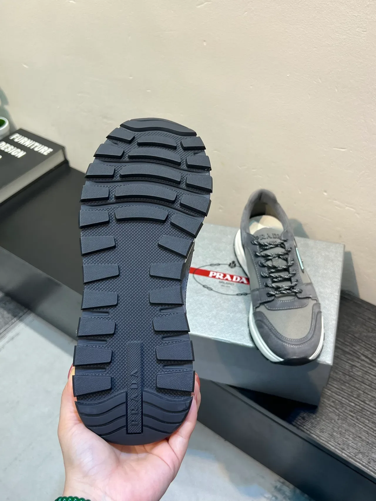 Prada Cloudbust Gray Suede and Textile Lifestyle Sneakers 9