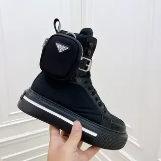 Prada Cloudbust High أسود جيب متكامل حذاء أسلوب حياة