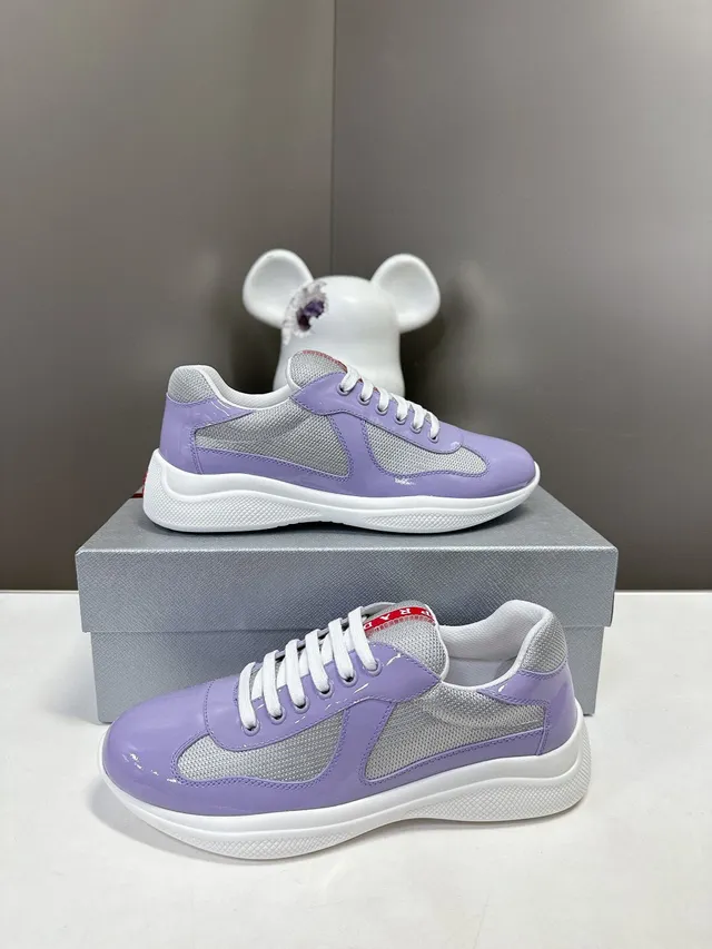 Prada Cloudbust Lavender Patent and Mesh Lifestyle Sneakers 3