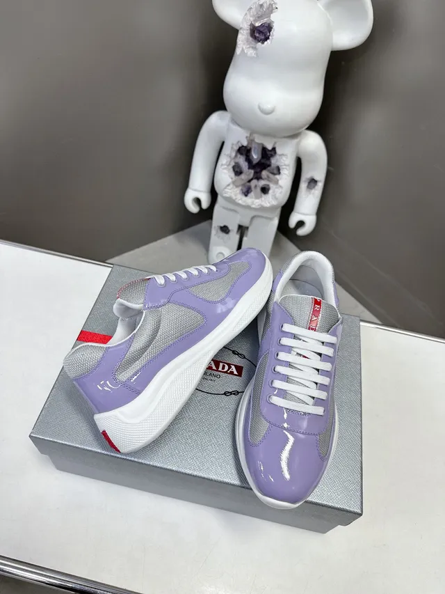 Prada Cloudbust Lavender Patent and Mesh Lifestyle Sneakers 4