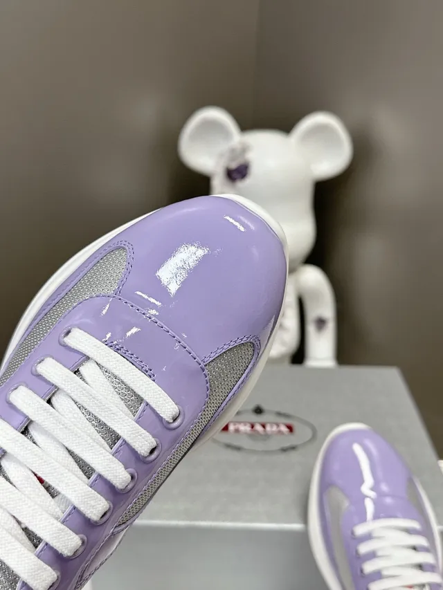 Prada Cloudbust Lavender Patent and Mesh Lifestyle Sneakers 6