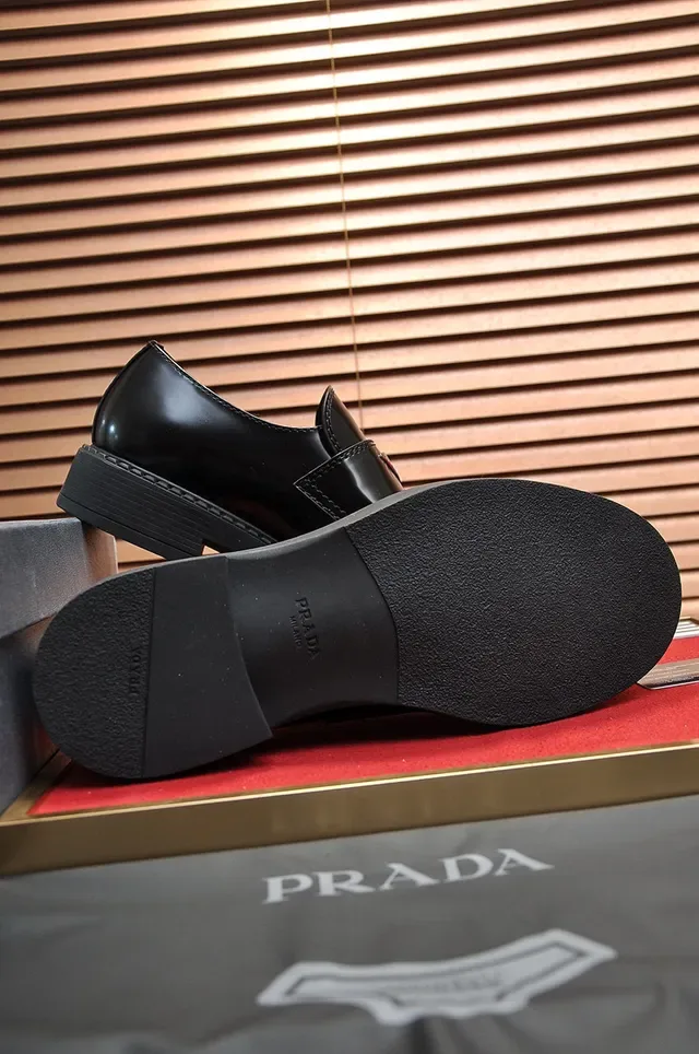 Prada Cloudbust Thunder Black Leather Loafers 5