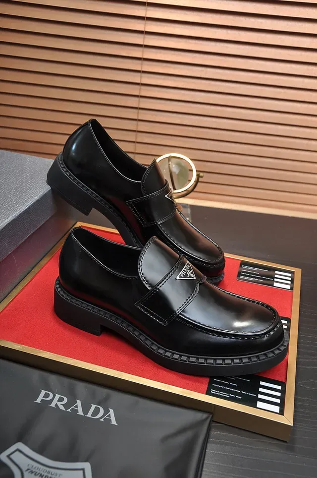 Prada Cloudbust Thunder Black Leather Loafers 6
