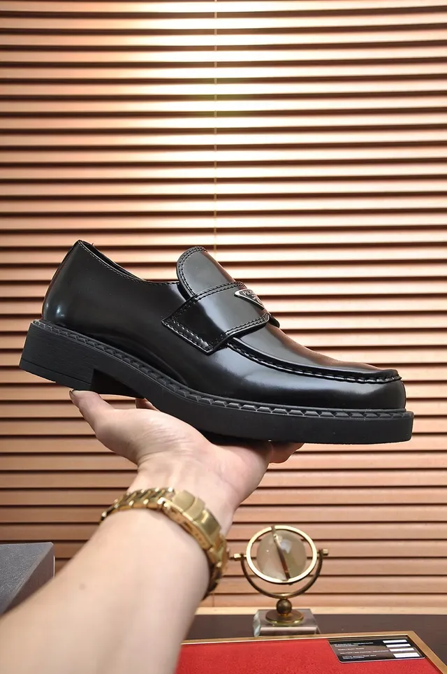 Prada Cloudbust Thunder Black Leather Loafers 7