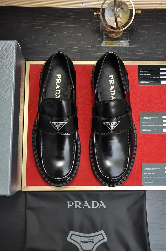 Prada Cloudbust Thunder Black Leather Loafers 9