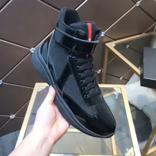 Prada Cloudbust Thunder Noir Cuir Patenté et Maille Hautes Lifestyle Sneaker
