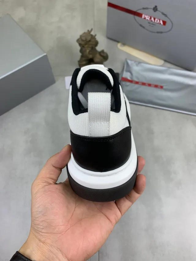 Prada Cloudbust Two-Tone Leather and Mesh Lifestyle Sneakers 3