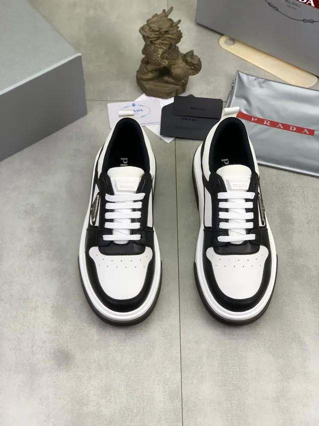 Prada Cloudbust Two-Tone Leather and Mesh Lifestyle Sneakers 5