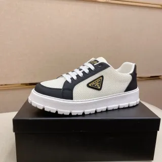 Prada Cloudbust Two-Tone Mesh and Synthetic Platform Lifestyle Sneakers