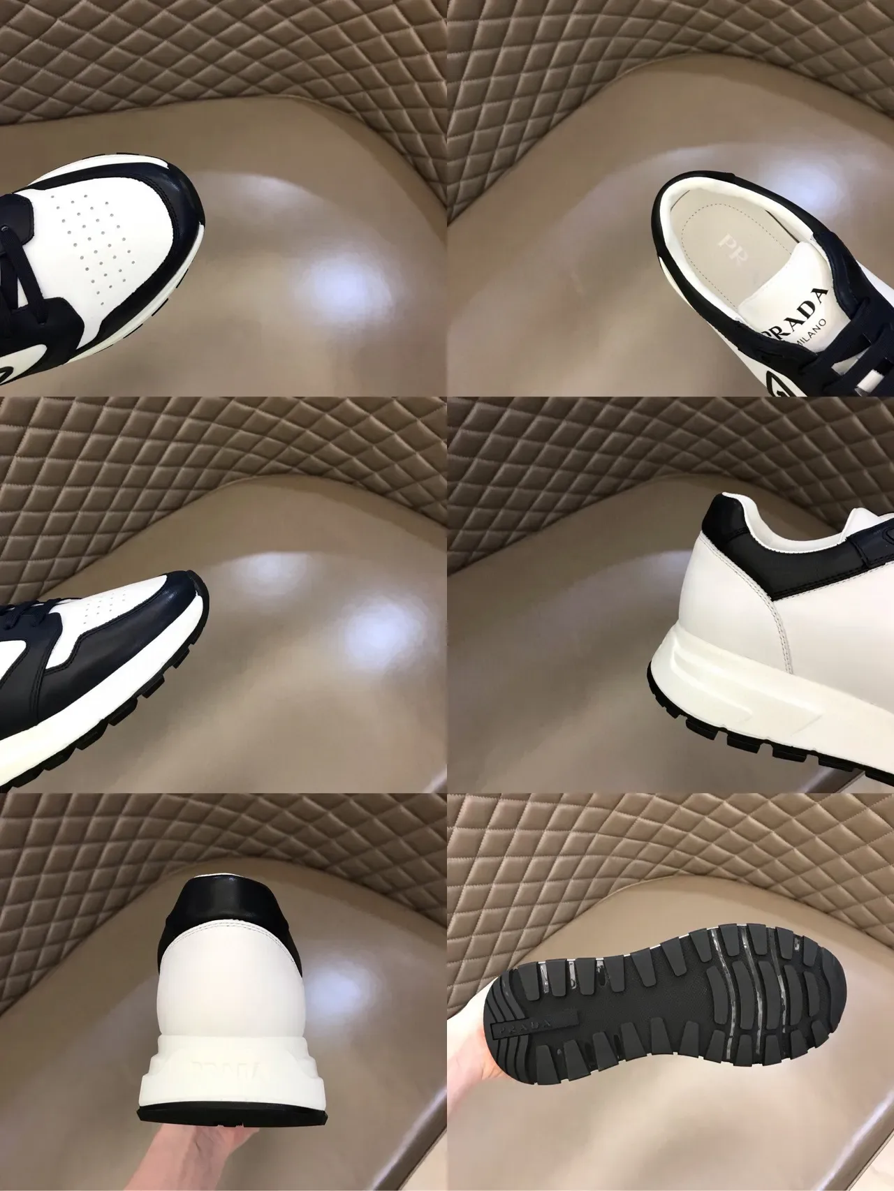 Prada Cloudbust White and Navy Lifestyle Sneakers 3