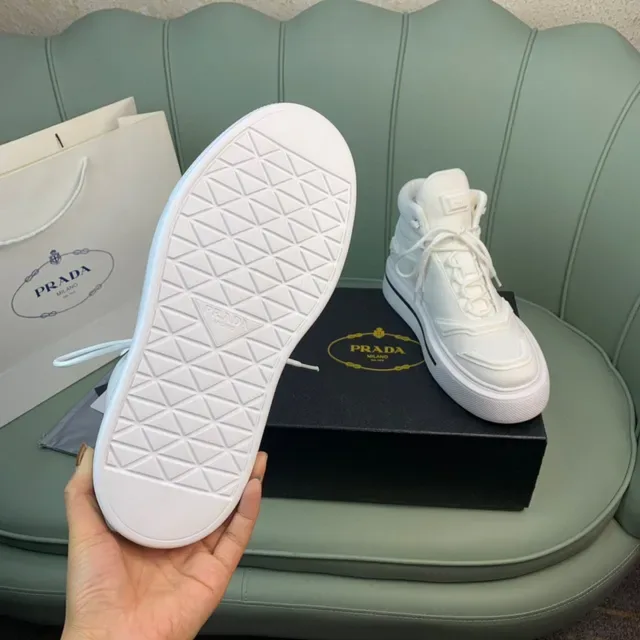 Prada Cloudbust White Black High-Top Platform Sole Chunky Sneakers 3