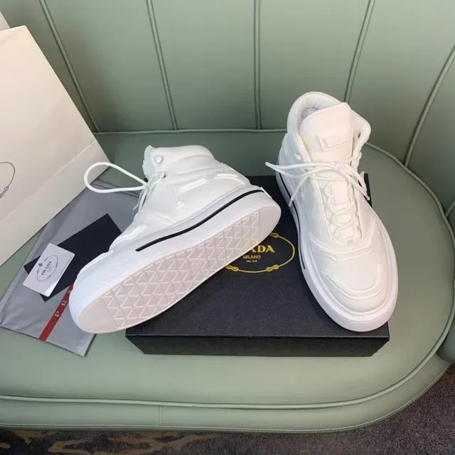 Prada Cloudbust White Black High-Top Platform Sole Chunky Sneakers 4