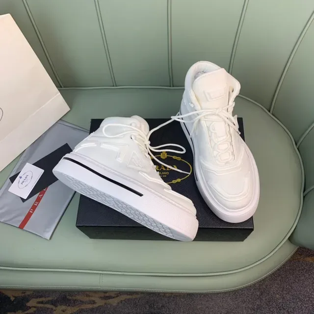 Prada Cloudbust White Black High-Top Platform Sole Chunky Sneakers 7