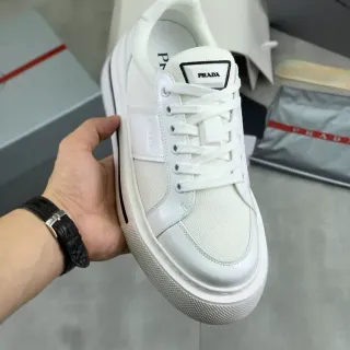 Prada Cloudbust White Black Platform Sole Mixed-Material Upper Lifestyle Sneakers