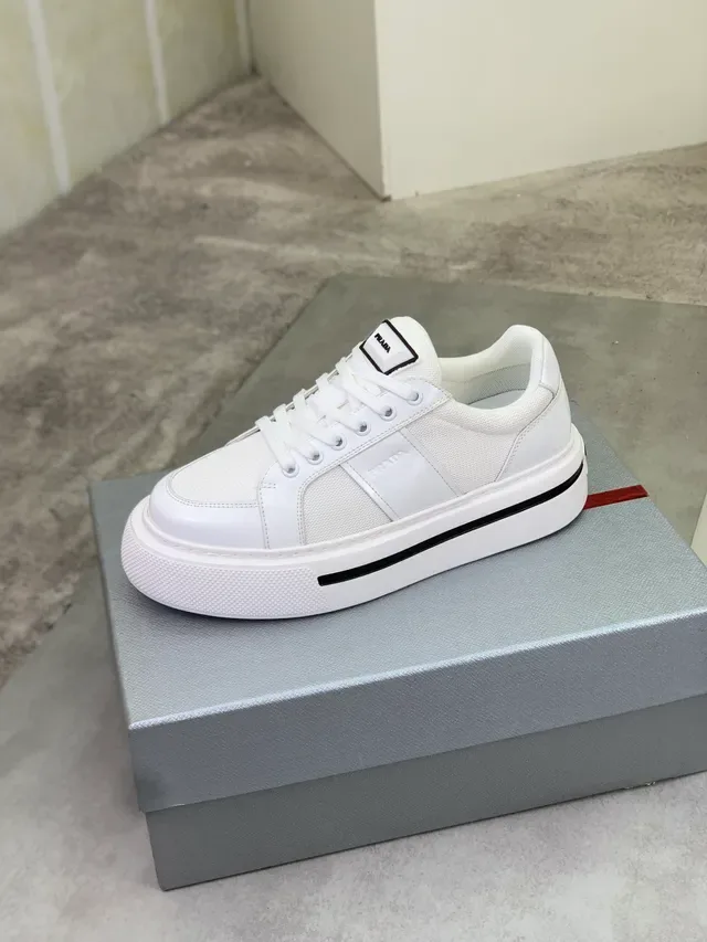 Prada Cloudbust White Black Platform Sole Mixed-Material Upper Lifestyle Sneakers 4