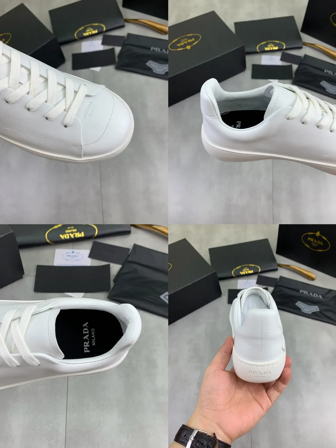 Prada Cloudbust White Leather Lifestyle Sneakers 3