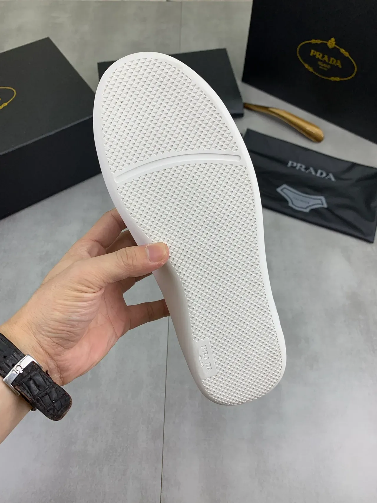 Prada Cloudbust White Leather Lifestyle Sneakers 4