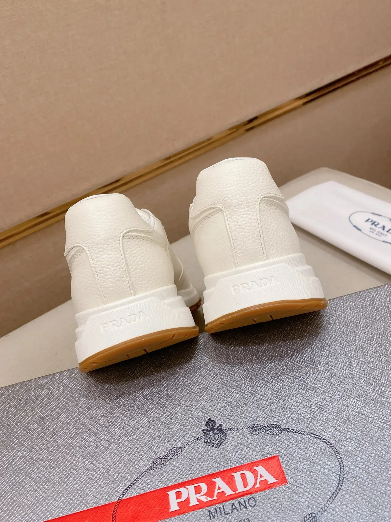 Prada Cloudbust White Leather Lifestyle Sneakers 3