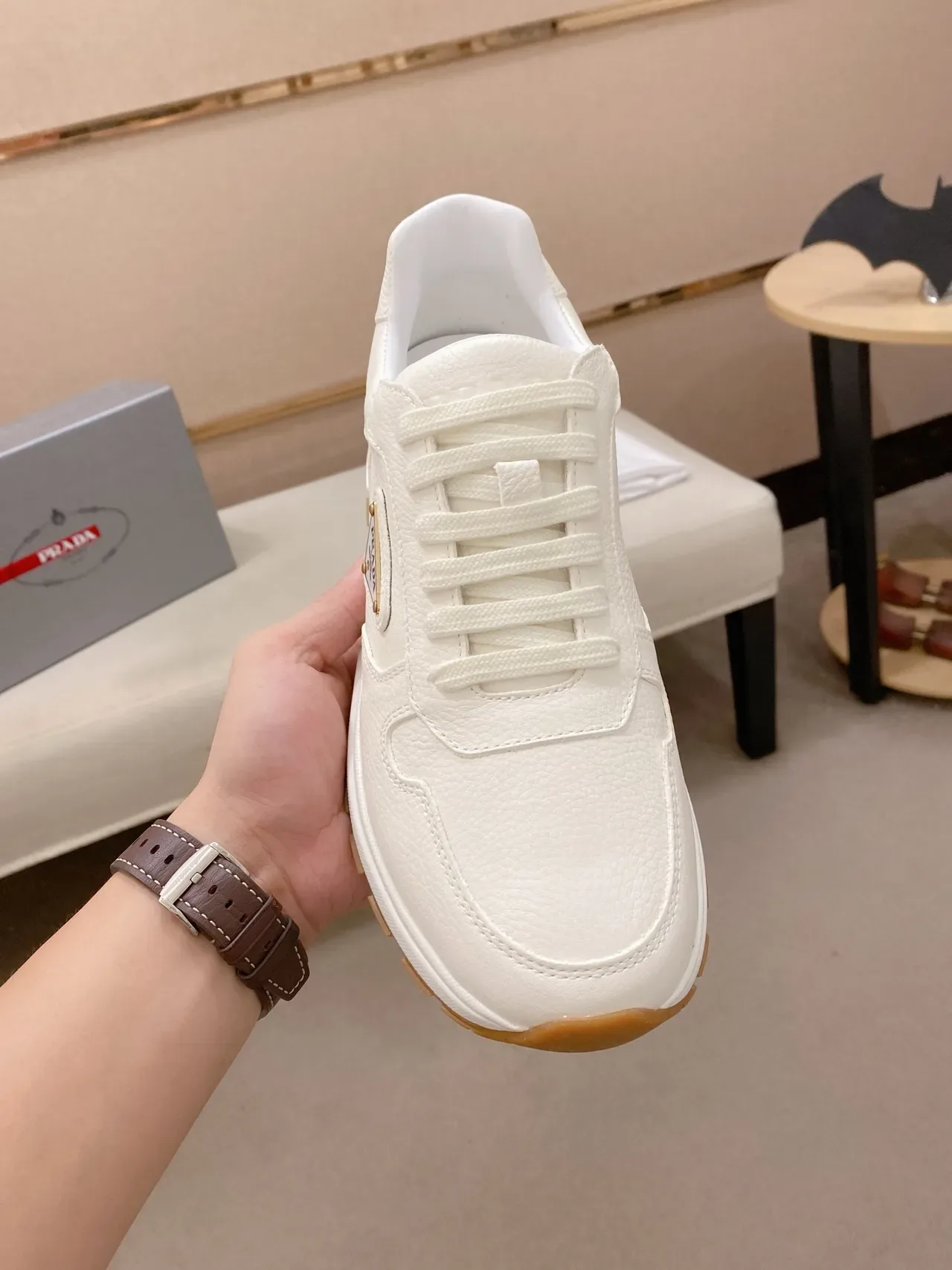 Prada Cloudbust White Leather Lifestyle Sneakers 5