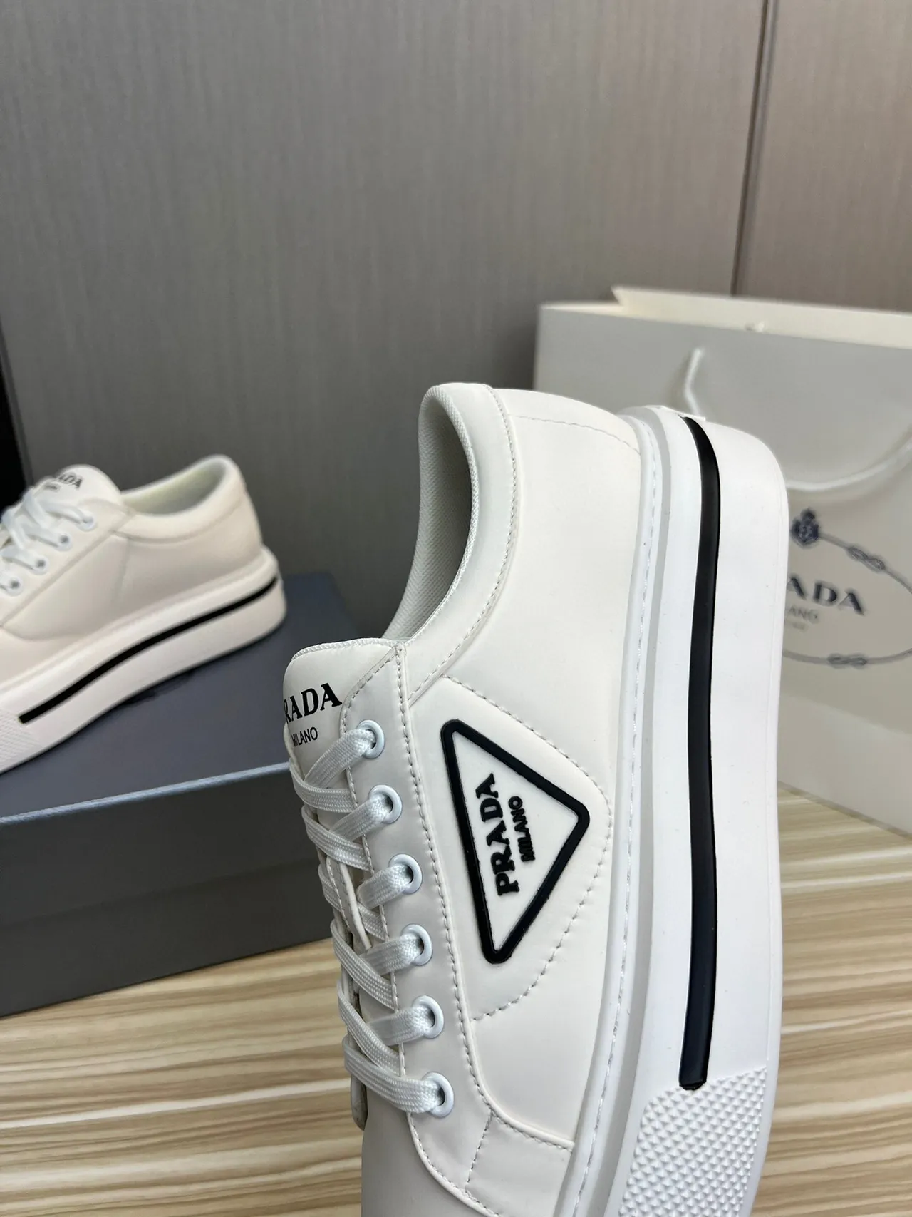 Prada Cloudbust White Platform Lifestyle Sneakers 8