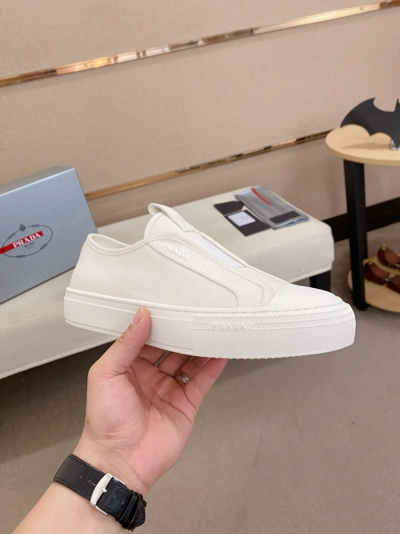 Prada Cloudbust White Slip-On Minimalist Lifestyle Sneakers 2