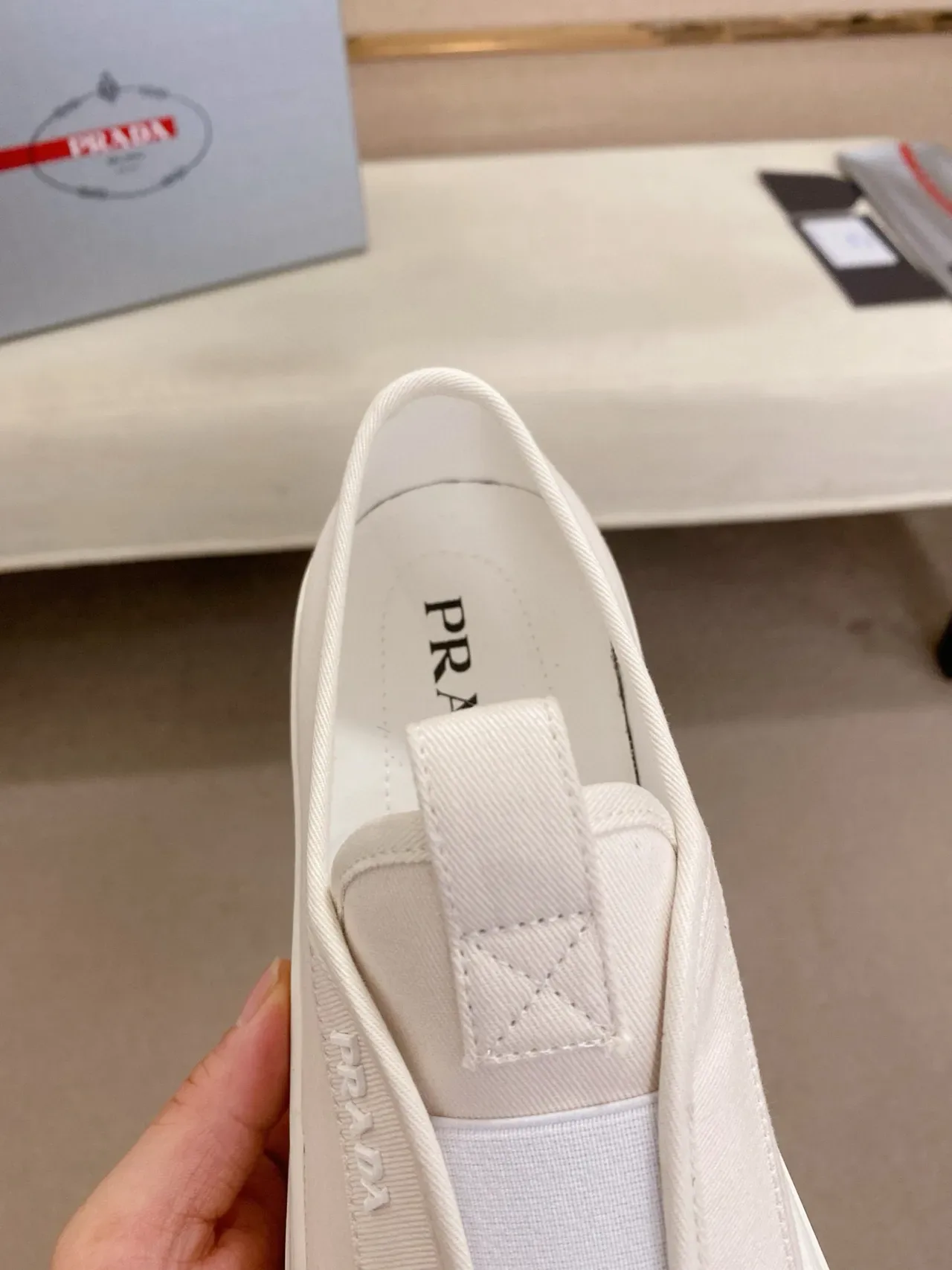 Prada Cloudbust White Slip-On Minimalist Lifestyle Sneakers 6