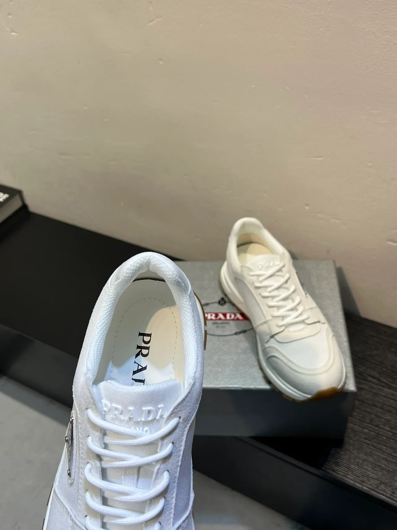 Prada Cloudbust White Textile and Suede Lifestyle Sneakers 7