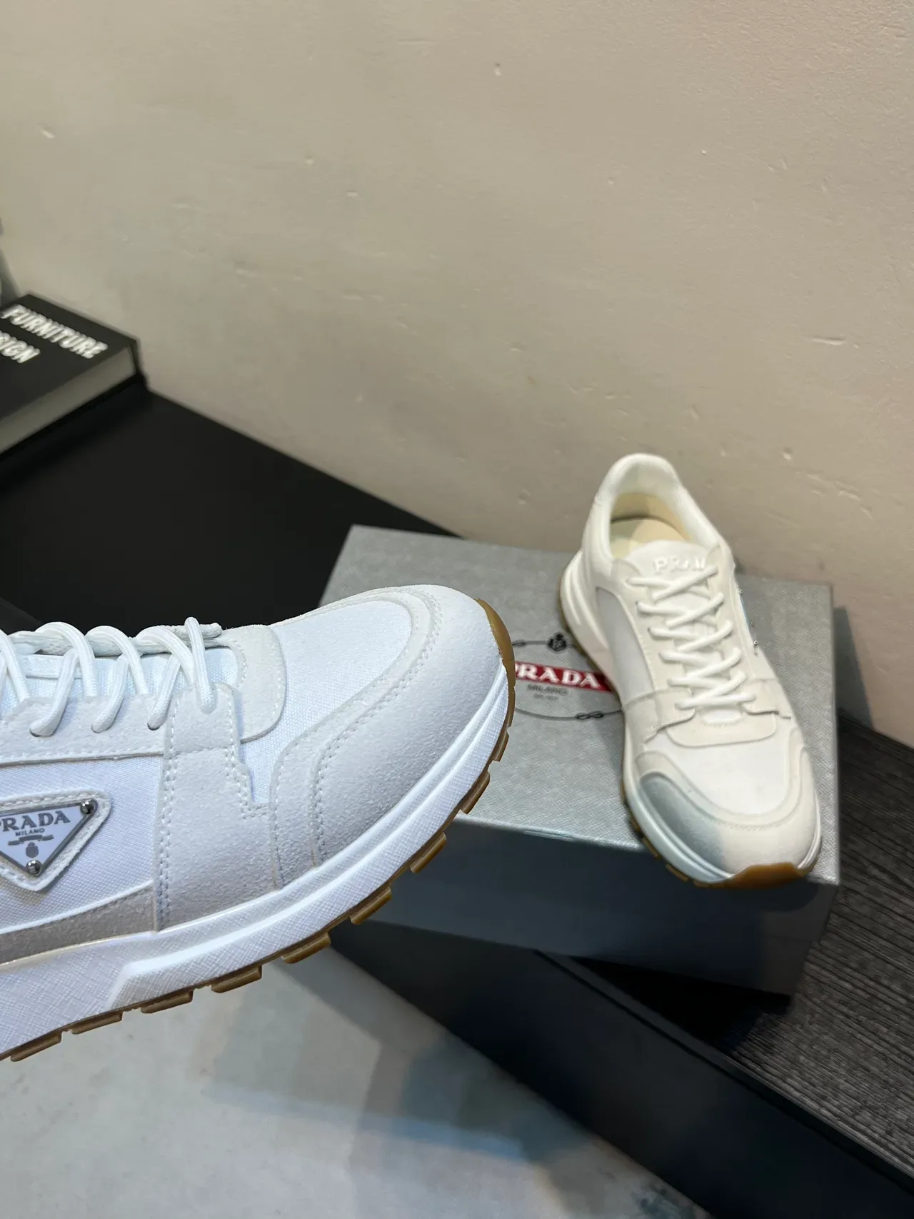 Prada Cloudbust White Textile and Suede Lifestyle Sneakers 8