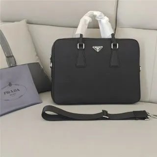 Prada Galleria Black Textured Leather Tote Bag