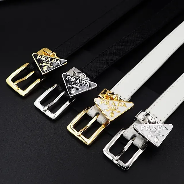 Prada Saffiano White Silver Belt-Style Buckle Closure Bracelet 6
