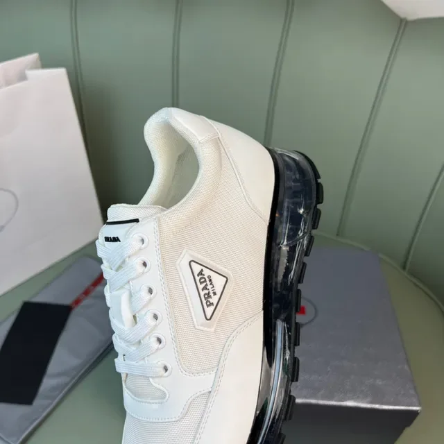 Prada White Black Low-Top Textile Upper Lifestyle Sneakers 2