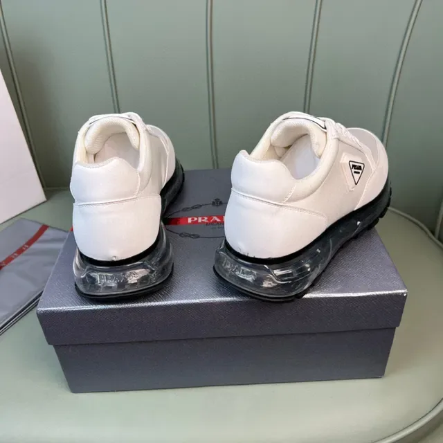 Prada White Black Low-Top Textile Upper Lifestyle Sneakers 3