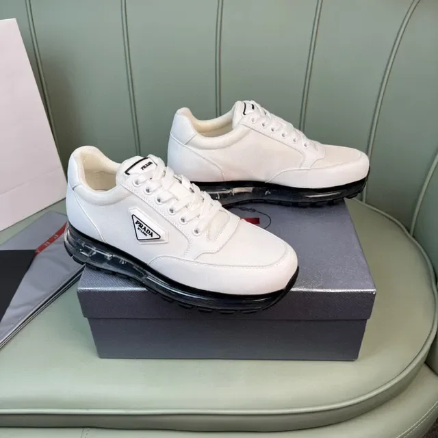 Prada White Black Low-Top Textile Upper Lifestyle Sneakers 6