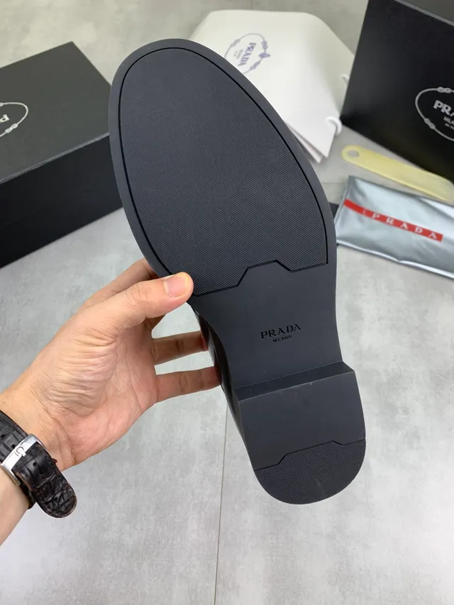 Prada Wingtip Brogue Platform Black Sole Brogue 2